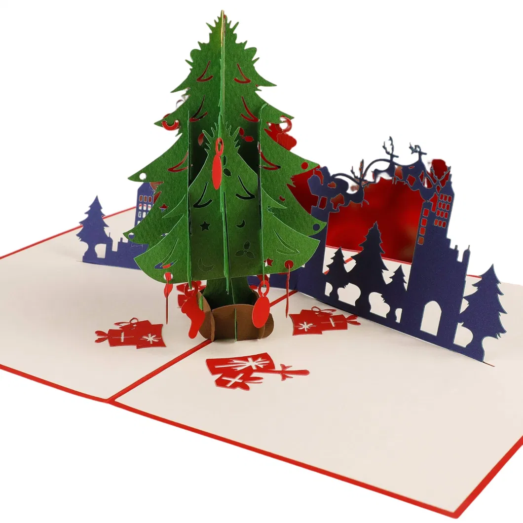 3D Pop-up Christmas Carnival Greeting Card Laser Cutting Handmade Holiday Season