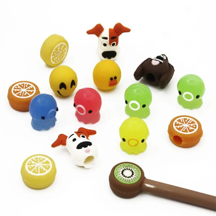 Customize PVC Fruit Flower Pencil Topper Plastic Toys Promotional Gift