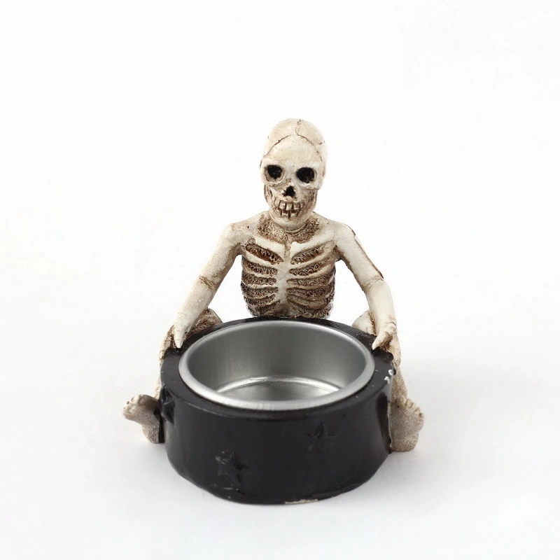 2022 Latest Style Wholesale High Quality Customized Halloween Home Deco Two Human Skeleton with Candle Holder