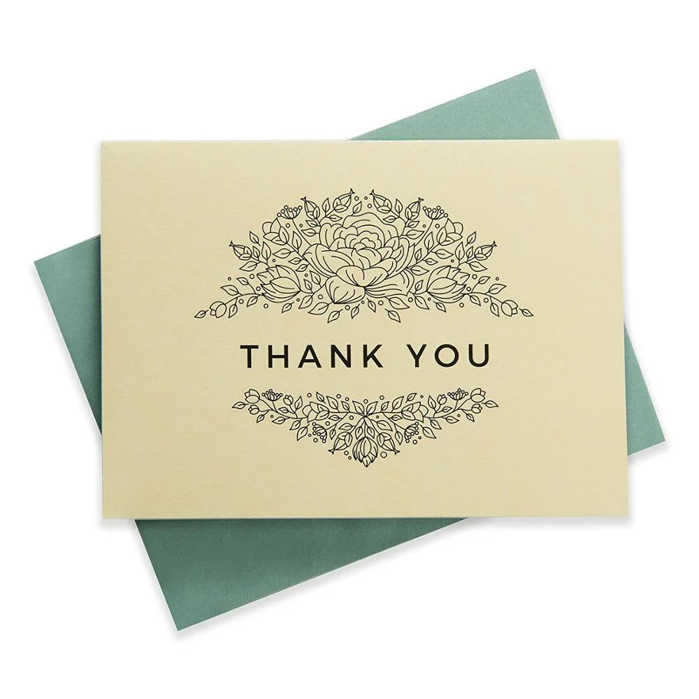 4 X 6 Customized Design Birthday Greeting Thank You Cards with Envelopes