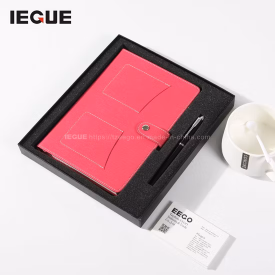 PU-Leder gebundenes Notizbuch, individuelles Ledertagebuch, rotes Hardcover-Tagebuch